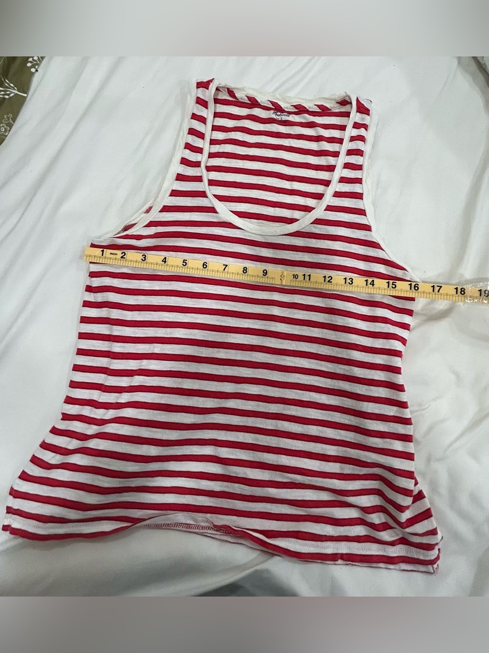 Madewell Red & White Striped Tank Top Racerback Size Small Casual Summer